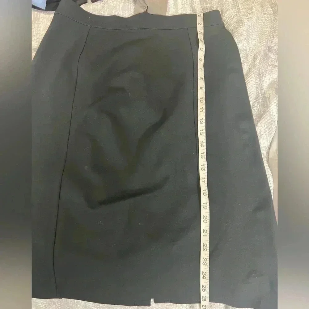 LANDS END’ BLACK MIDI PENCIL STRAIGHT SKIRT STRETCH BUSINESS SIZE 10 LARGE - Picture 7 of 8